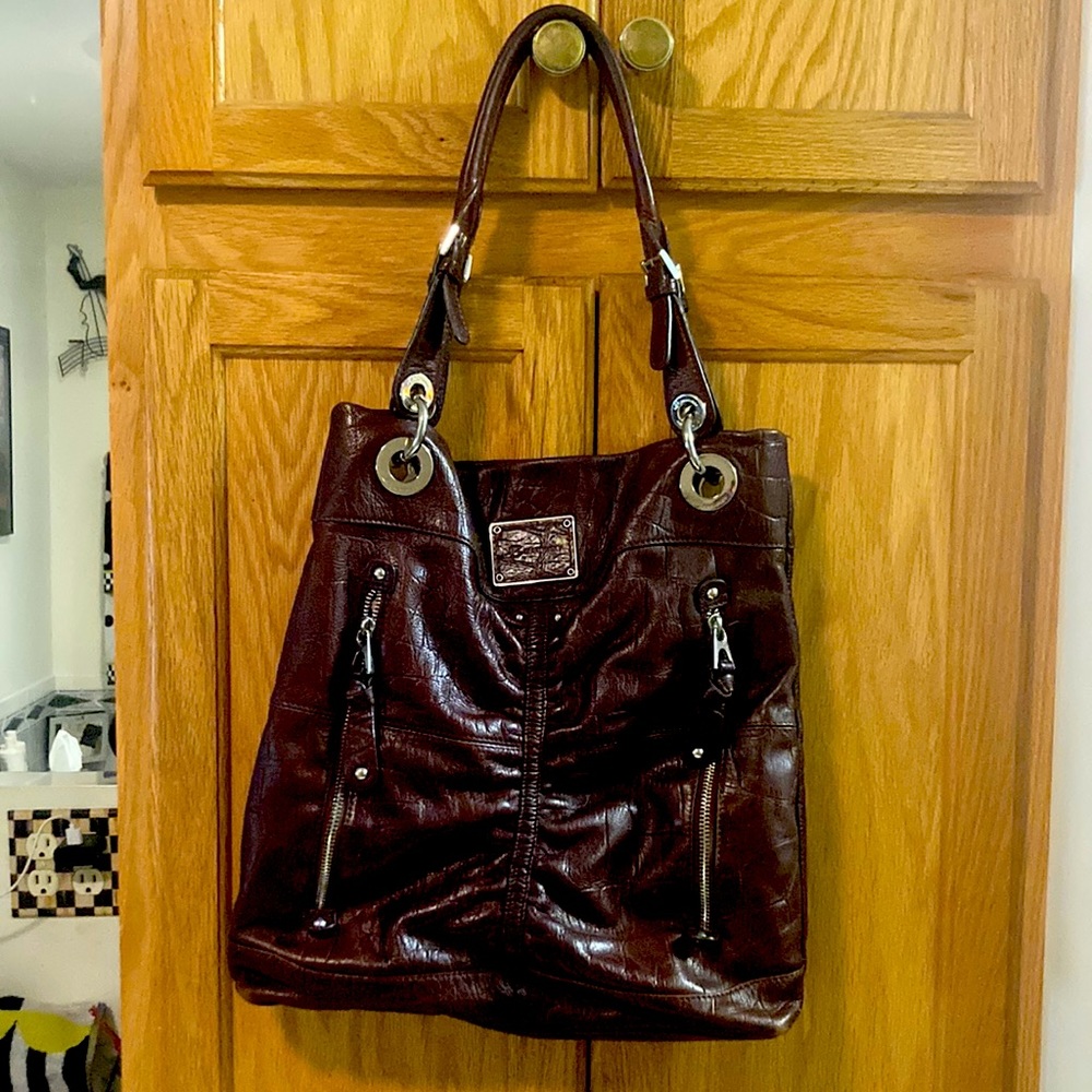 B, Makowsky Brown Leather Handbag